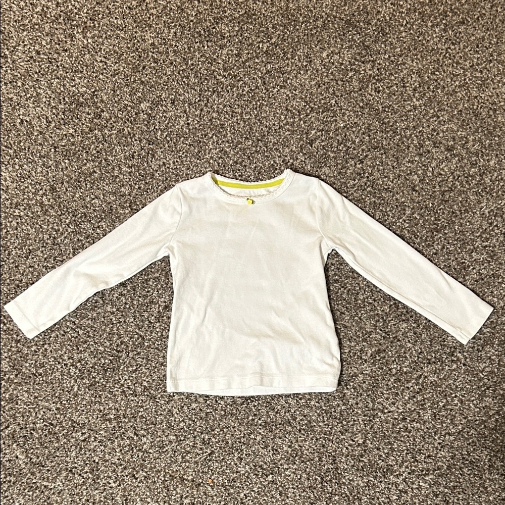 Mini Boden White Long Sleeve Tee